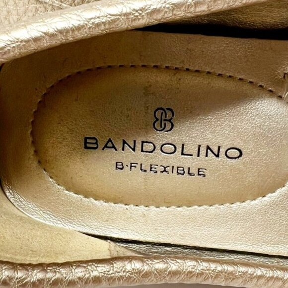 Bandolino B-Flexible Moccasin Loafer Women's Size 8 Metallic Gold Faux Leather - Picture 9 of 13